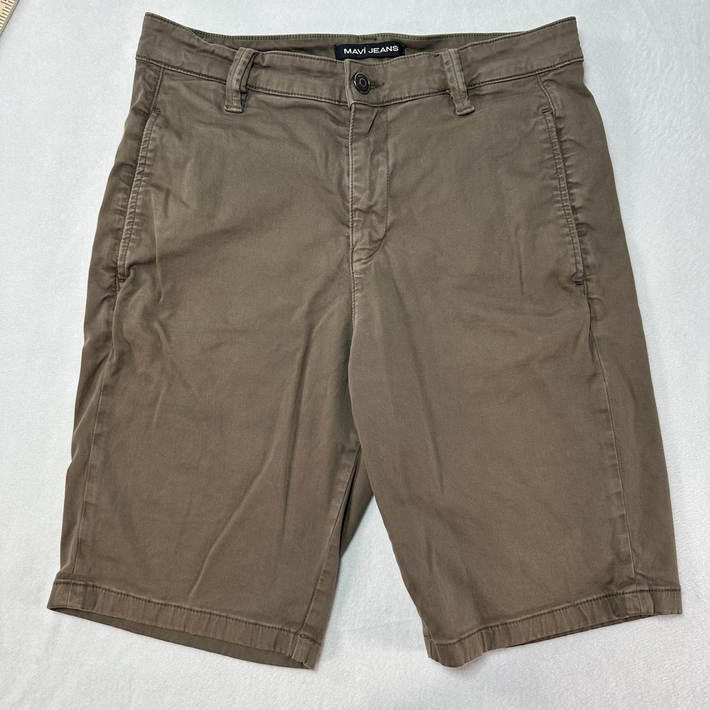 Mavi Mike Shorts Mens 32 Brown Stretch Cotton Casual Chino Flat Front Preppy